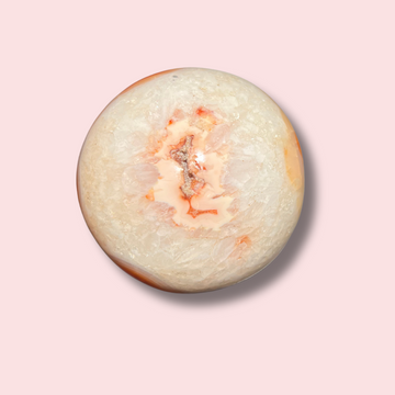Quartzy Carnelian Sphere With Pink Center