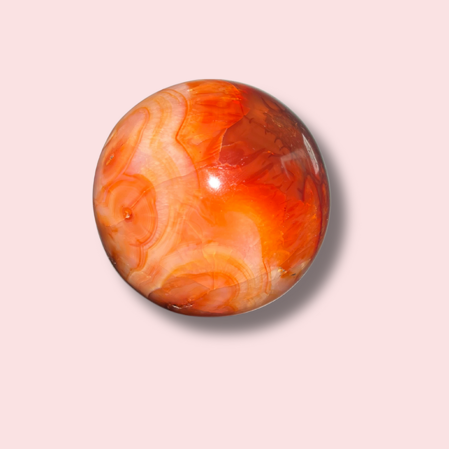 Gorgeous Pinkish Orange Carnelian Sphere