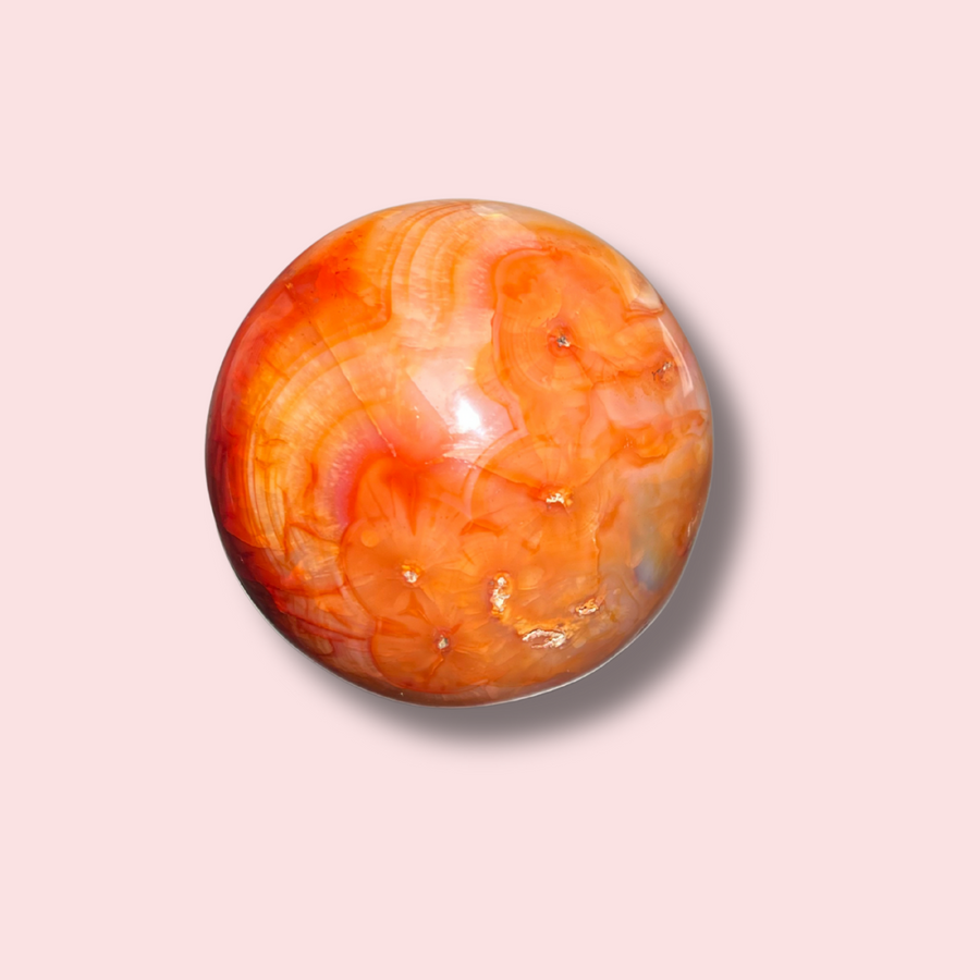 Gorgeous Pinkish Orange Carnelian Sphere