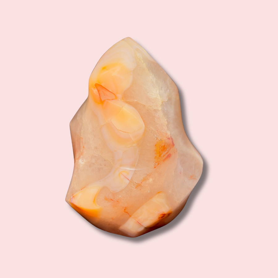 Peachy Quartz-Filled Carnelian Flame