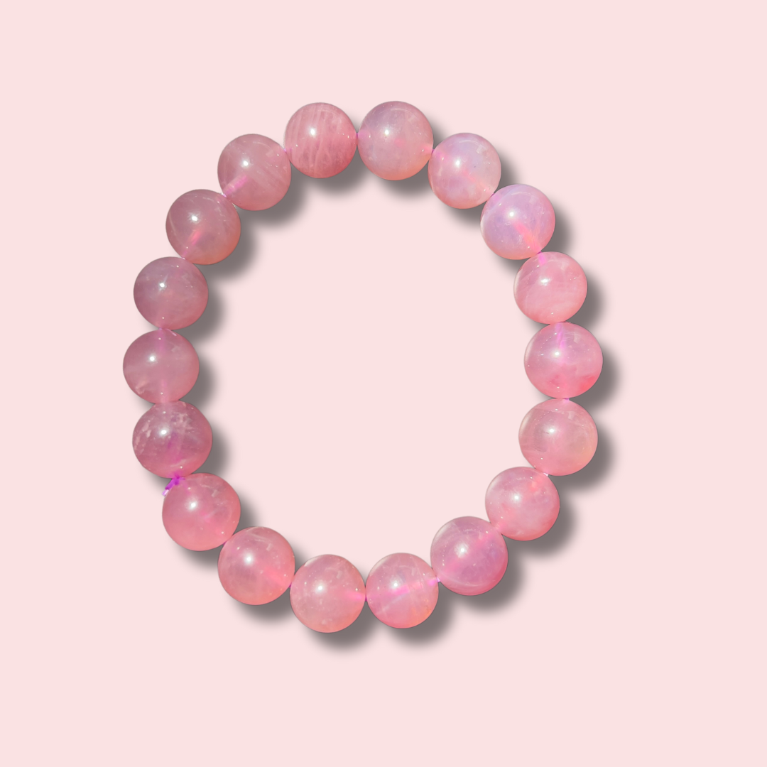 Stunning Lavender Star Rose Quartz Bracelet (11 mm) - Made in Mother Nature