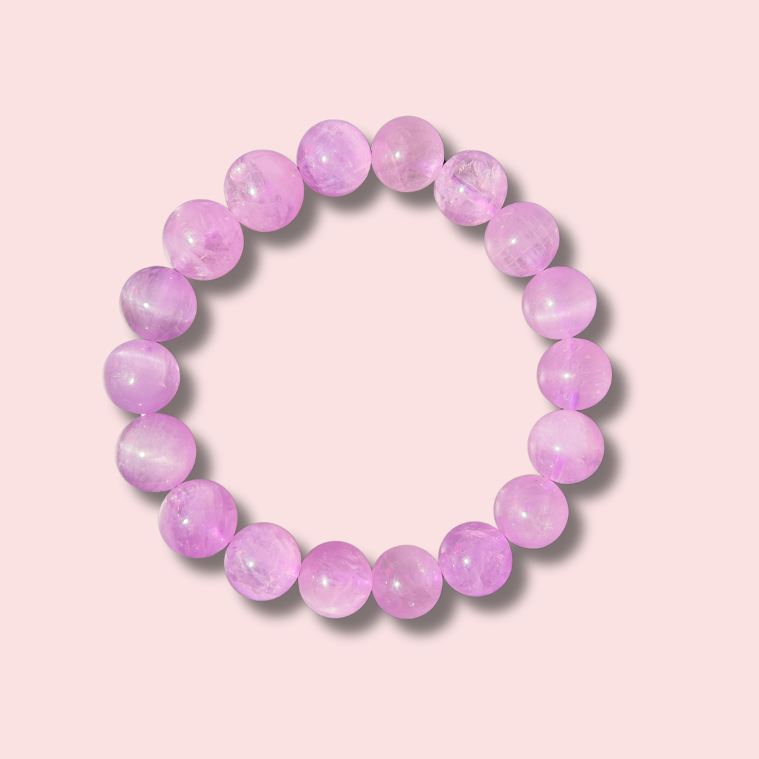 Rare Gem Grade Lavender Kunzite Bracelet (11 mm) - Made in Mother Nature