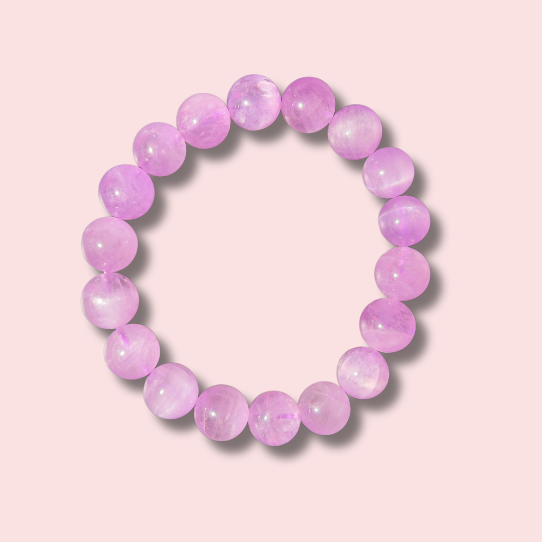 Rare Gem Grade Lavender Kunzite Bracelet (11 mm) - Made in Mother Nature
