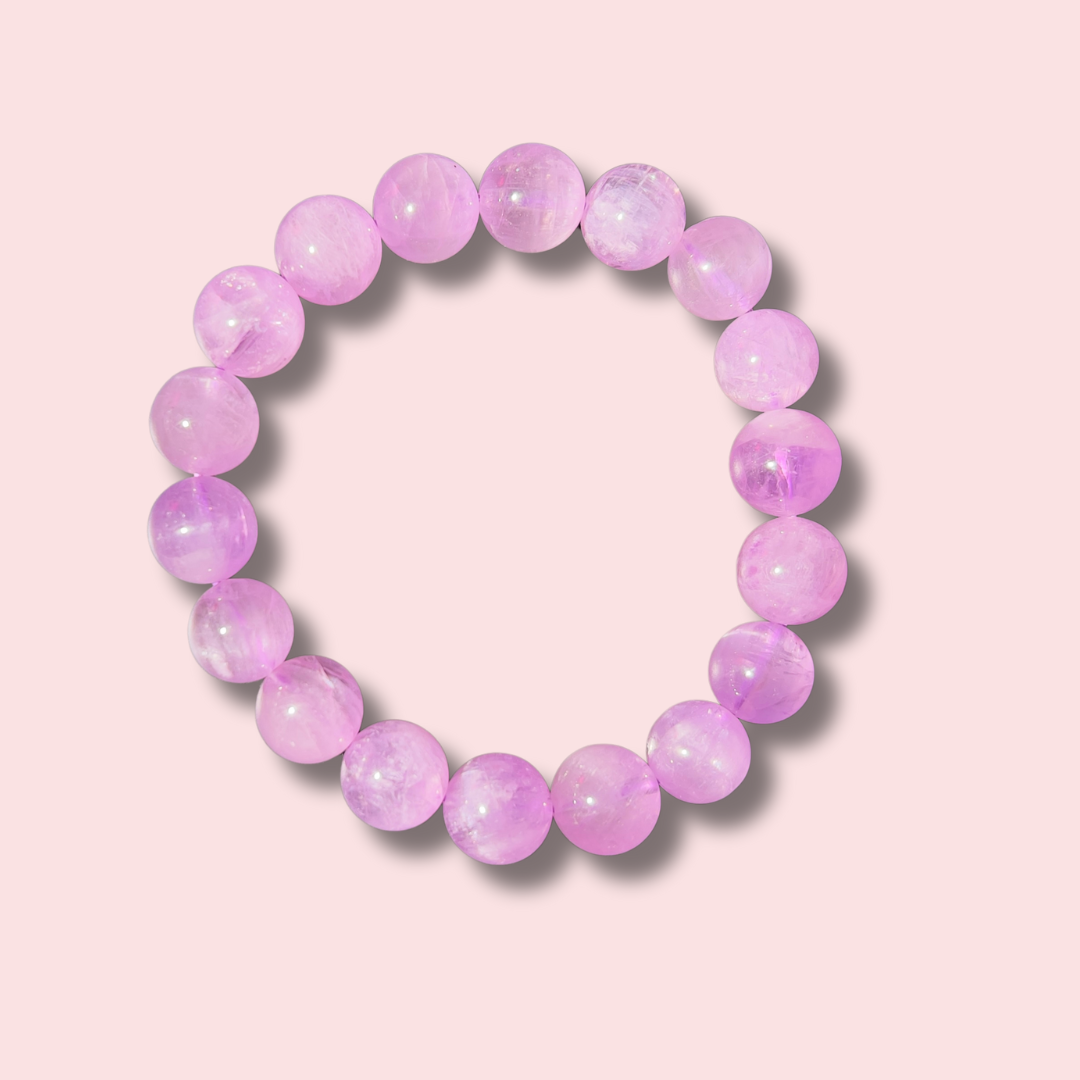 Rare Gem Grade Lavender Kunzite Bracelet (11 mm) - Made in Mother Nature