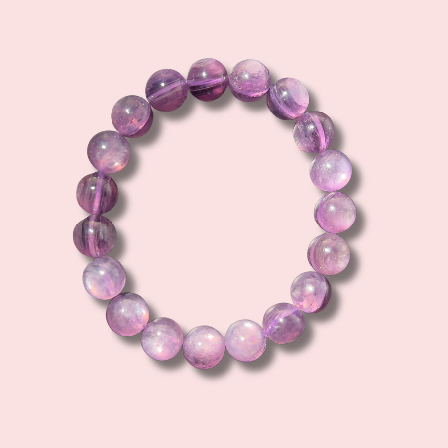 Gorgeous Deep Purple Gem Lepidolite Bracelet (10 mm)