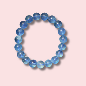 Deep Blue Gem Grade Aquamarine Bracelet (10 mm)