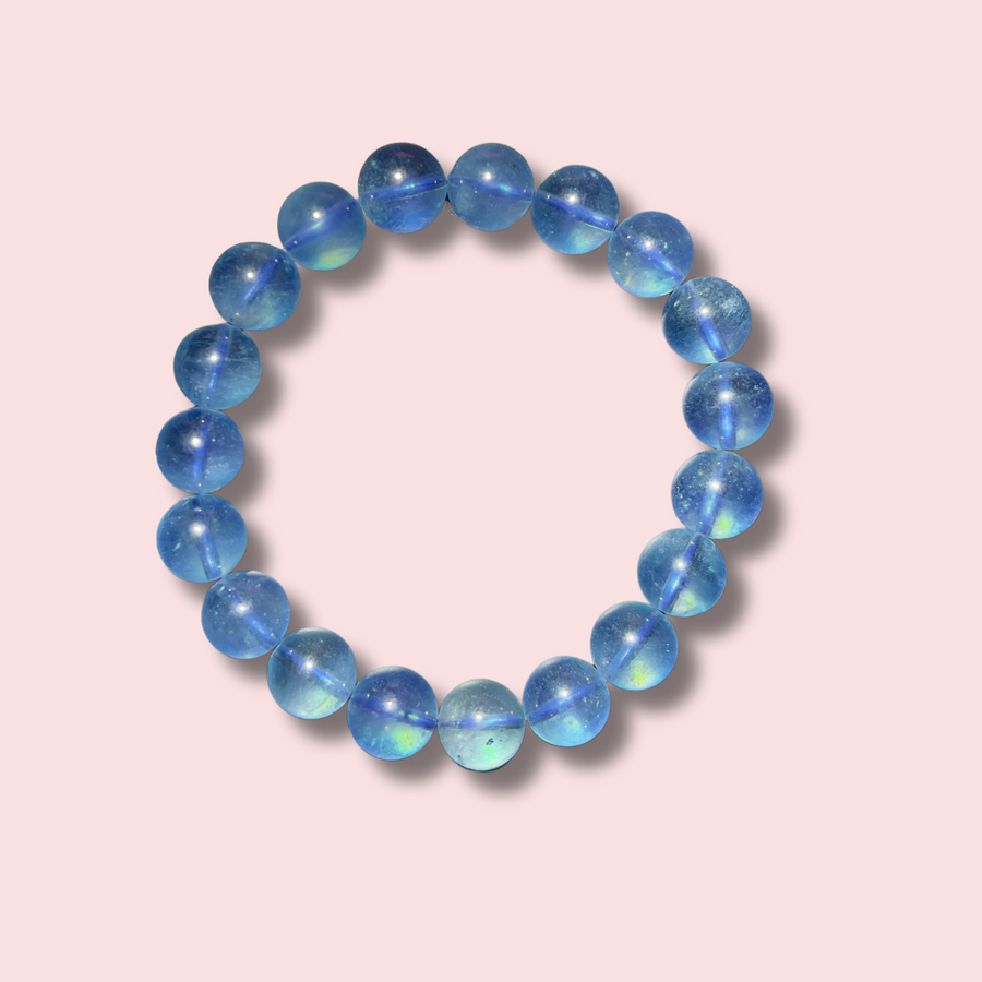 Deep Blue Gem Grade Aquamarine Bracelet (10 mm)