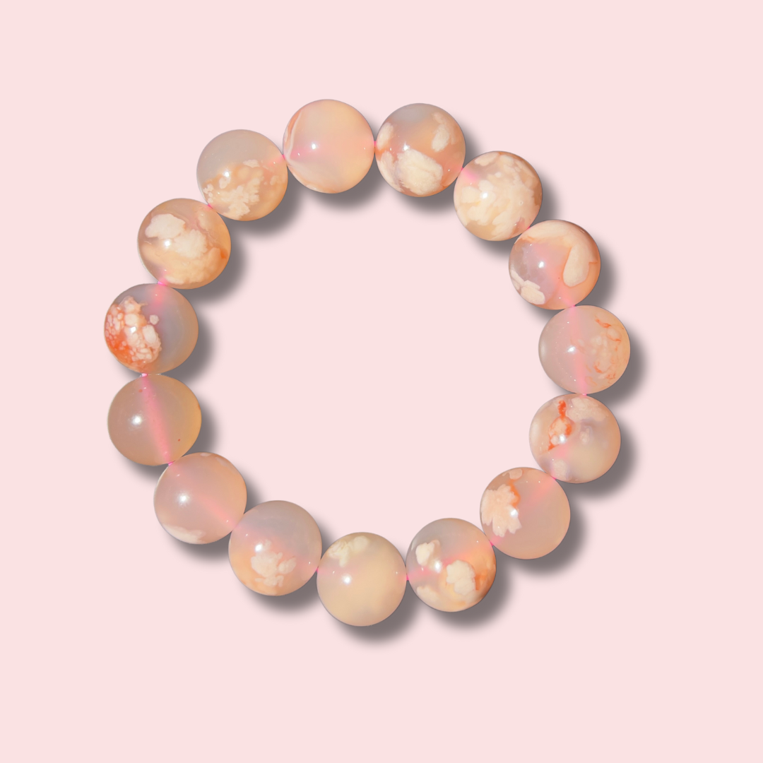 Beautiful Flower Agate Bracelet (14 mm) - Made in Mother Nature