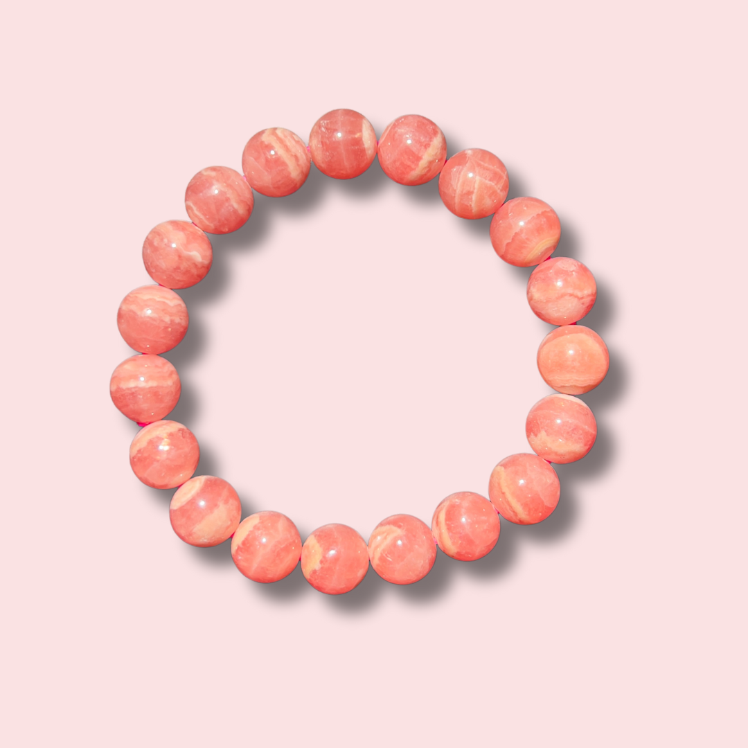 Rare Gem Grade Rhodochrosite Bracelet (11 mm) - Made in Mother Nature