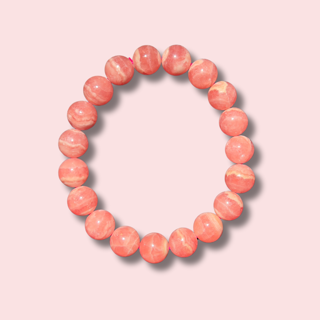 Rare Gem Grade Rhodochrosite Bracelet (11 mm) - Made in Mother Nature