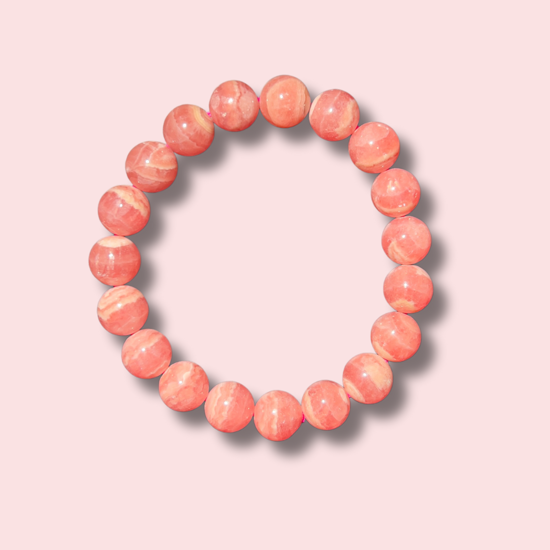 Rare Gem Grade Rhodochrosite Bracelet (11 mm) - Made in Mother Nature