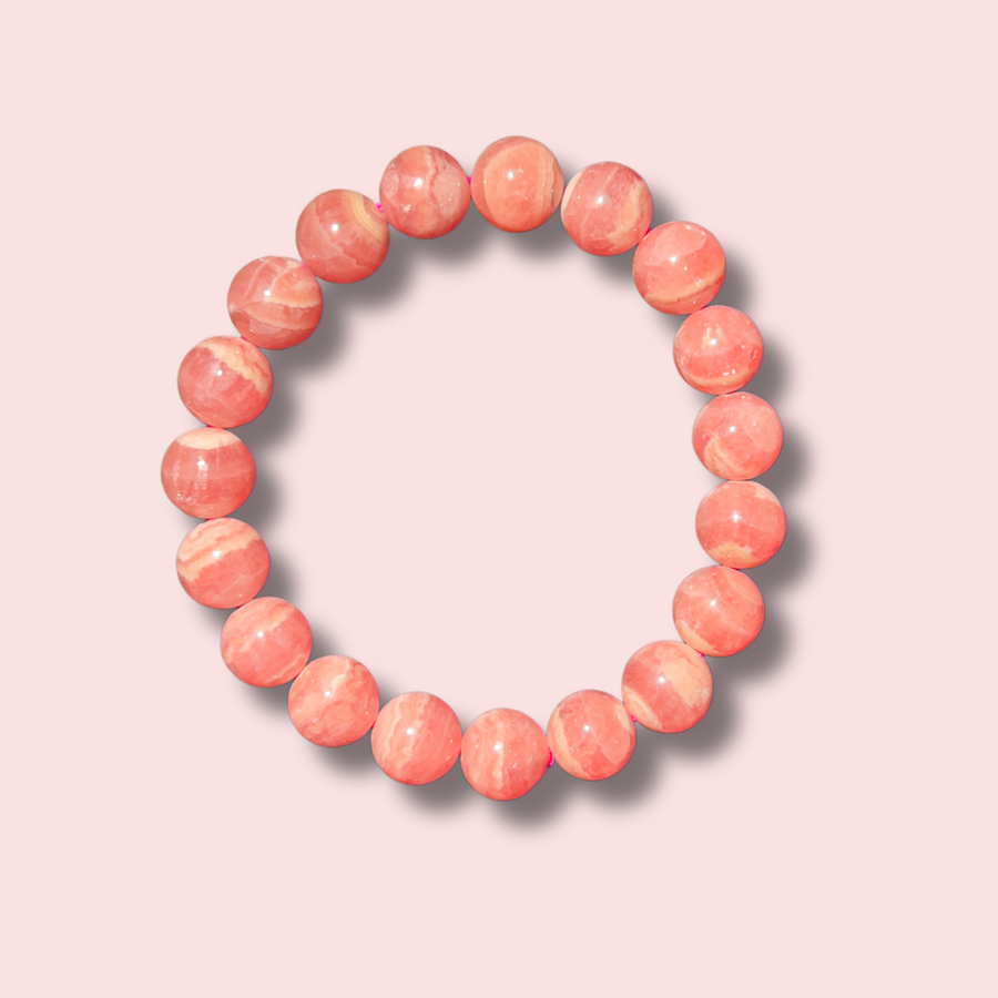 Rare Gem Grade Rhodochrosite Bracelet (11 mm)