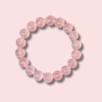 Beautiful Gemmy Pink Star Rose Quartz Bracelet (12 mm)