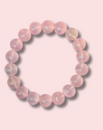 Beautiful Gemmy Pink Star Rose Quartz Bracelet (12 mm)