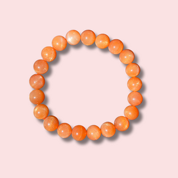 Shimmery Gem Grade Peach Moonstone Bracelet (9 mm)