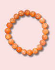 Shimmery Gem Grade Peach Moonstone Bracelet (9 mm)