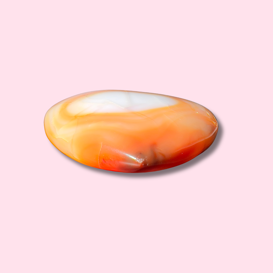 Orange & White Carnelian Heart - Made in Mother Nature