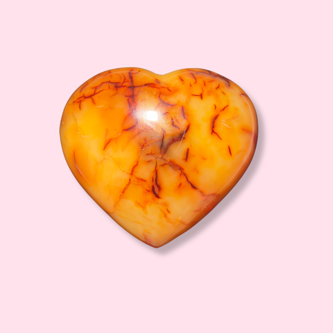 Bright Orange Carnelian Heart - Made in Mother Nature