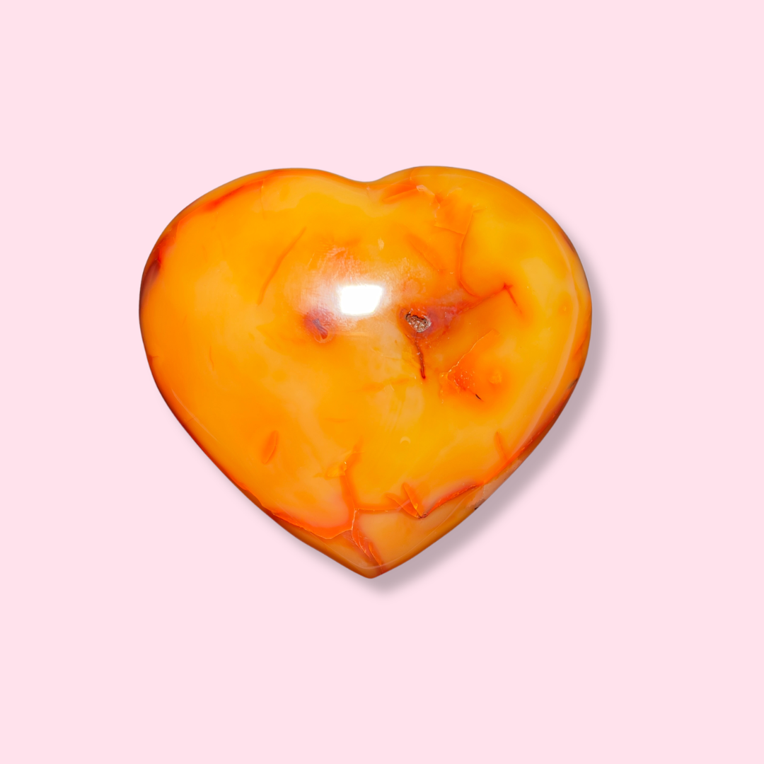 Bright Orange Carnelian Heart - Made in Mother Nature