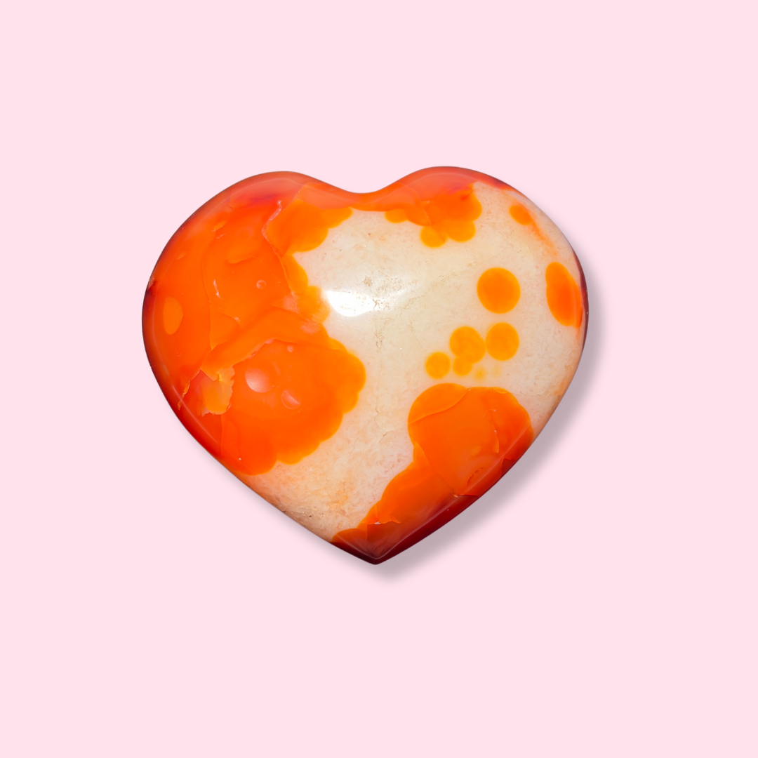 "Red Dalmatian" Carnelian Heart - Made in Mother Nature