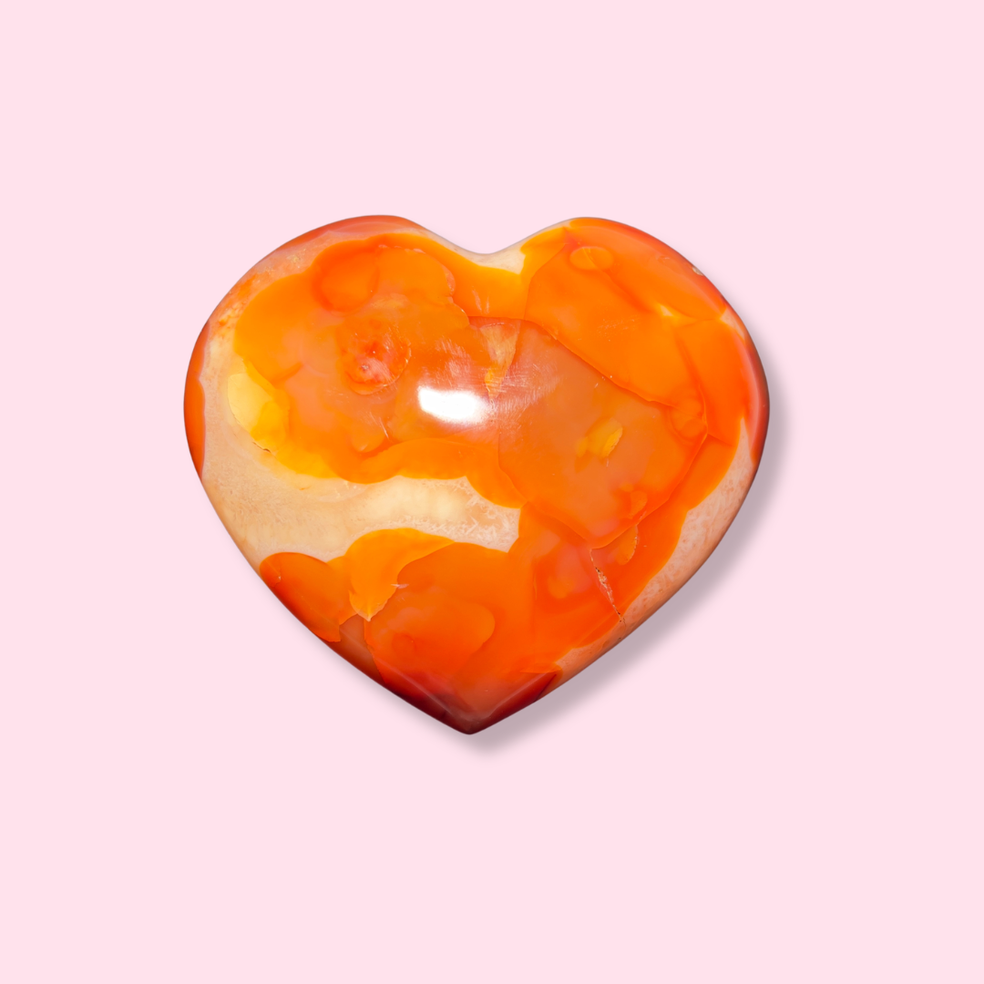 "Red Dalmatian" Carnelian Heart - Made in Mother Nature