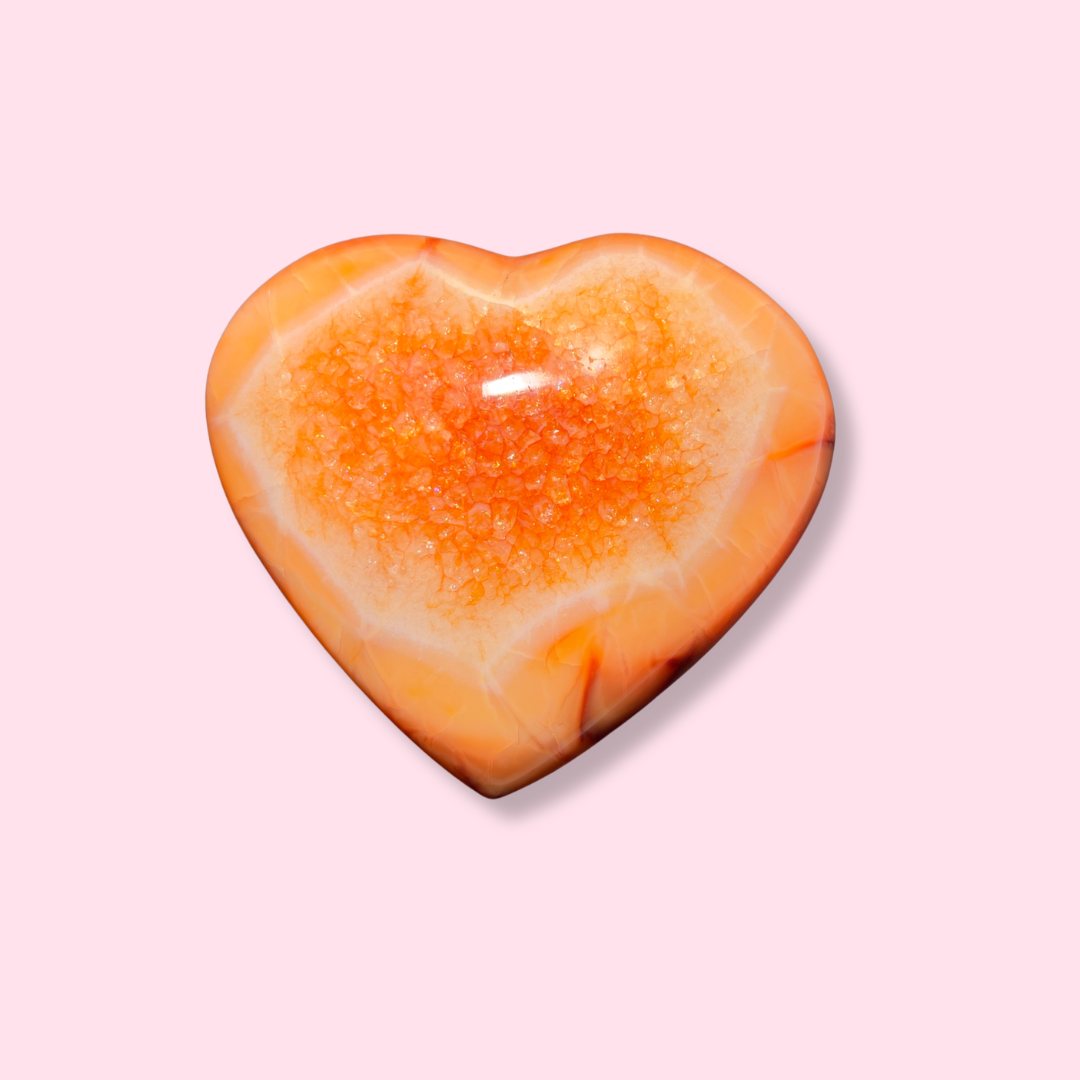 Carnelian Heart With Orange Quartz - Made in Mother Nature