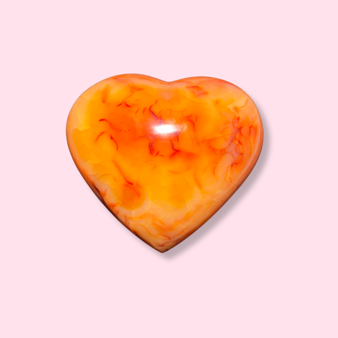 Carnelian Heart With Orange Quartz - Made in Mother Nature