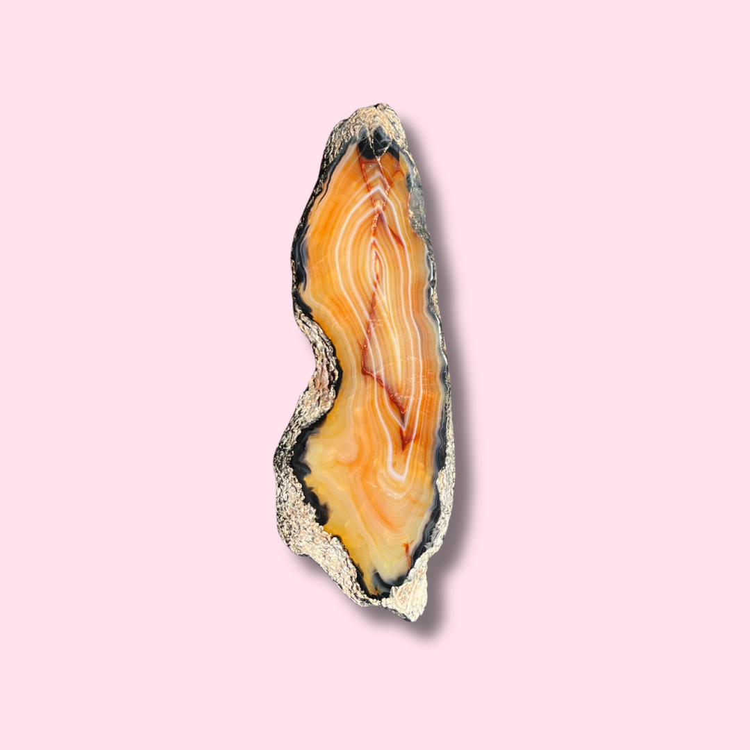 Moody Carnelian Slab With Amazing Banding - Made in Mother Nature