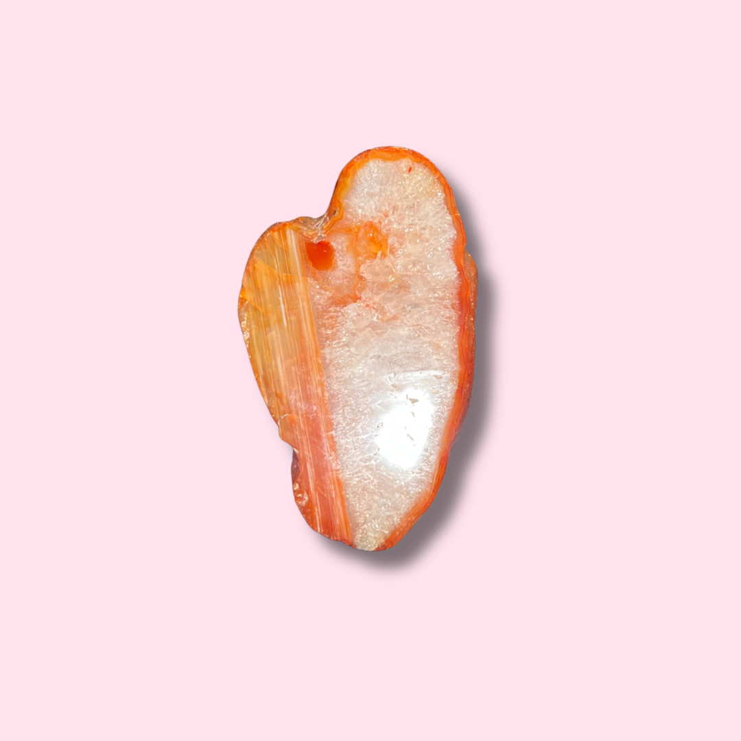 Fiery Red Carnelian Slab With Quartz - Made in Mother Nature