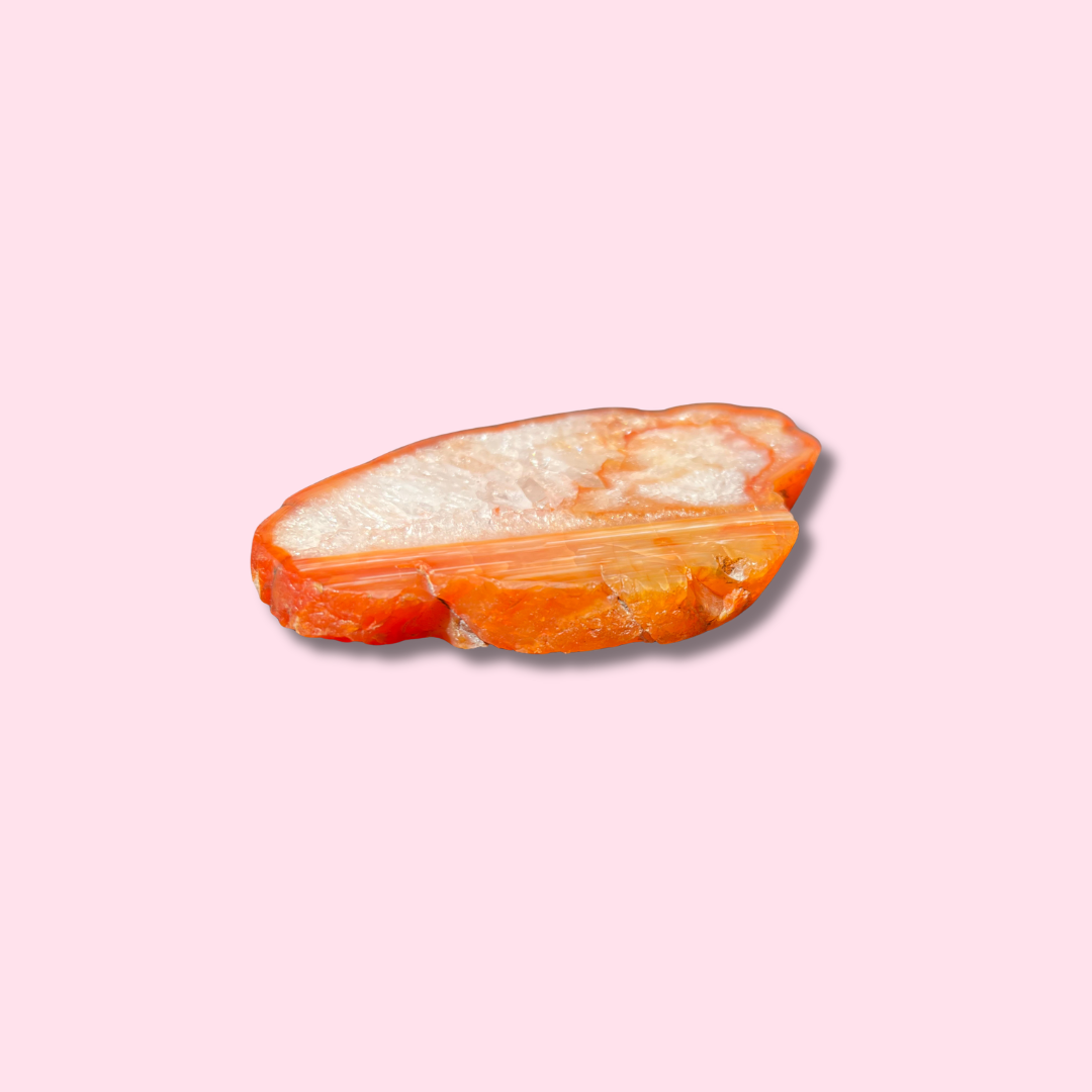 Fiery Red Carnelian Slab With Quartz - Made in Mother Nature