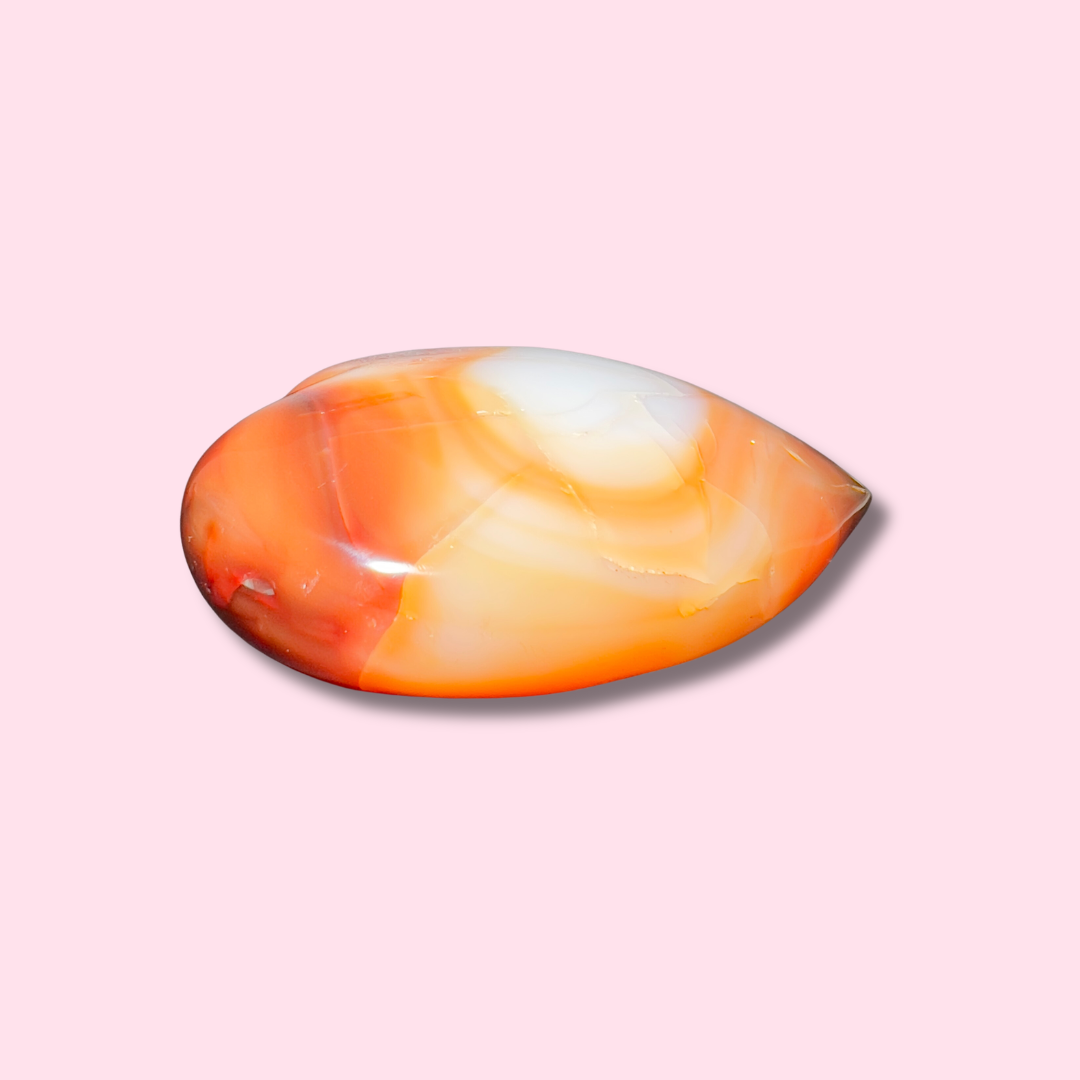 Orange & White Carnelian Heart - Made in Mother Nature
