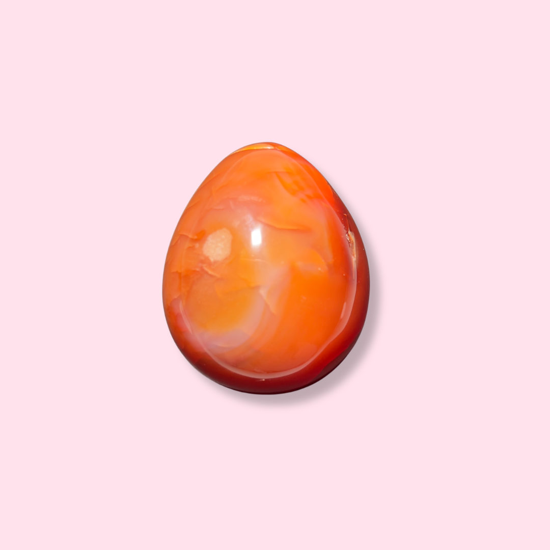 Scarlet Carnelian Egg With Druzy Cave - Made in Mother Nature