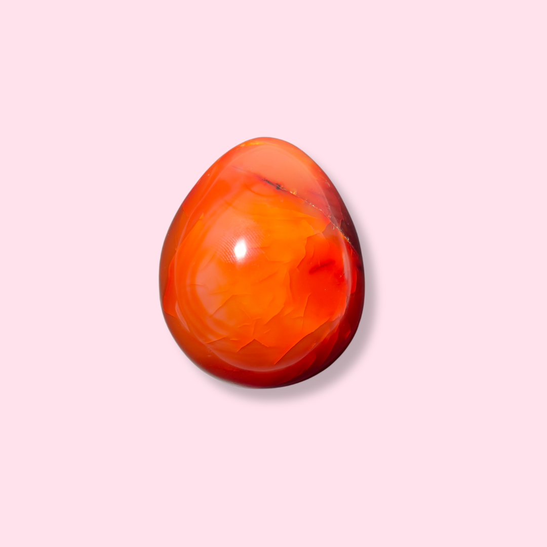 Scarlet Carnelian Egg With Druzy Cave - Made in Mother Nature