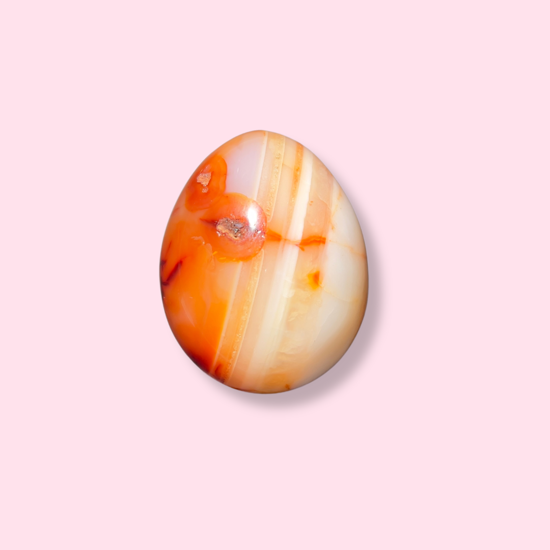 Red & White Carnelian Egg - Made in Mother Nature