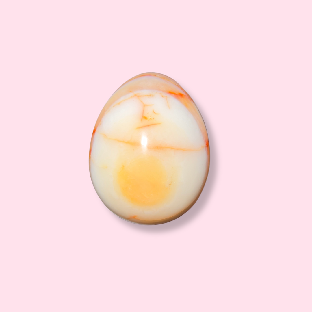 Red & White Carnelian Egg - Made in Mother Nature