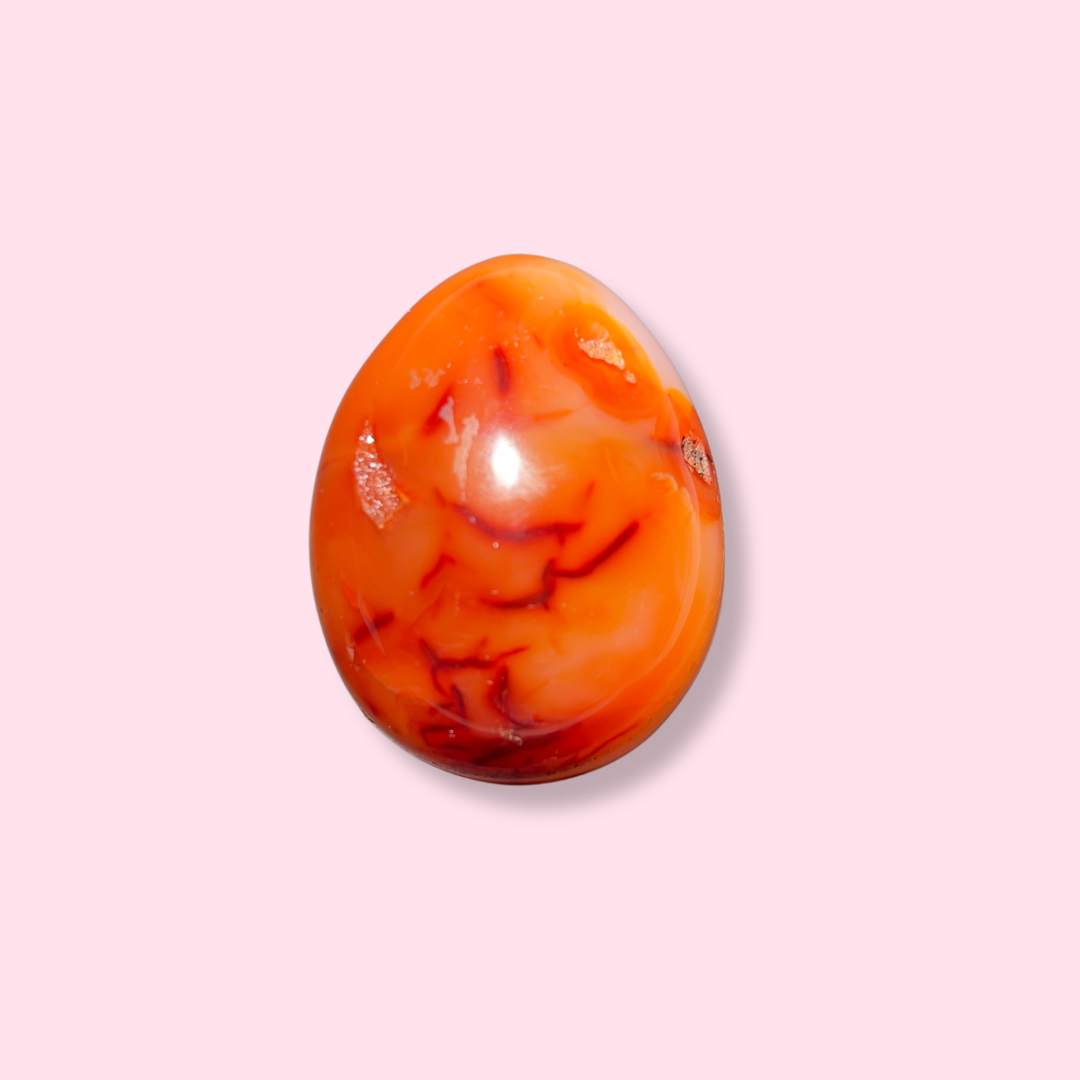 Red & White Carnelian Egg - Made in Mother Nature