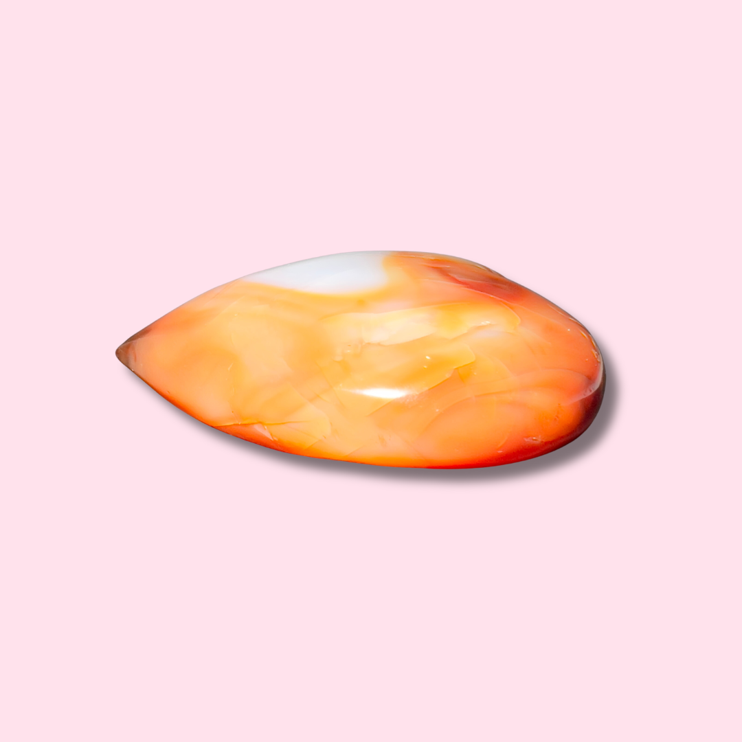 Orange & White Carnelian Heart - Made in Mother Nature