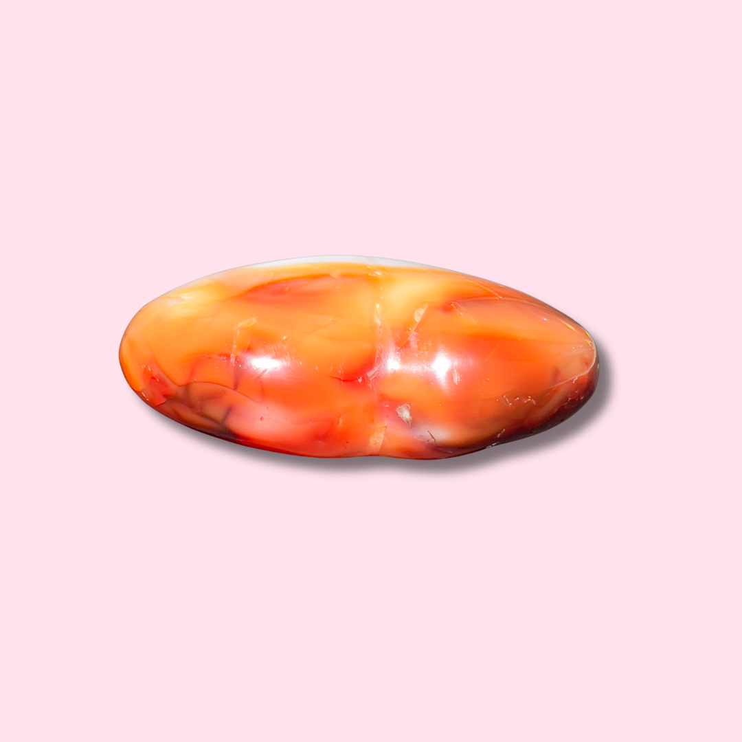 Orange & White Carnelian Heart - Made in Mother Nature