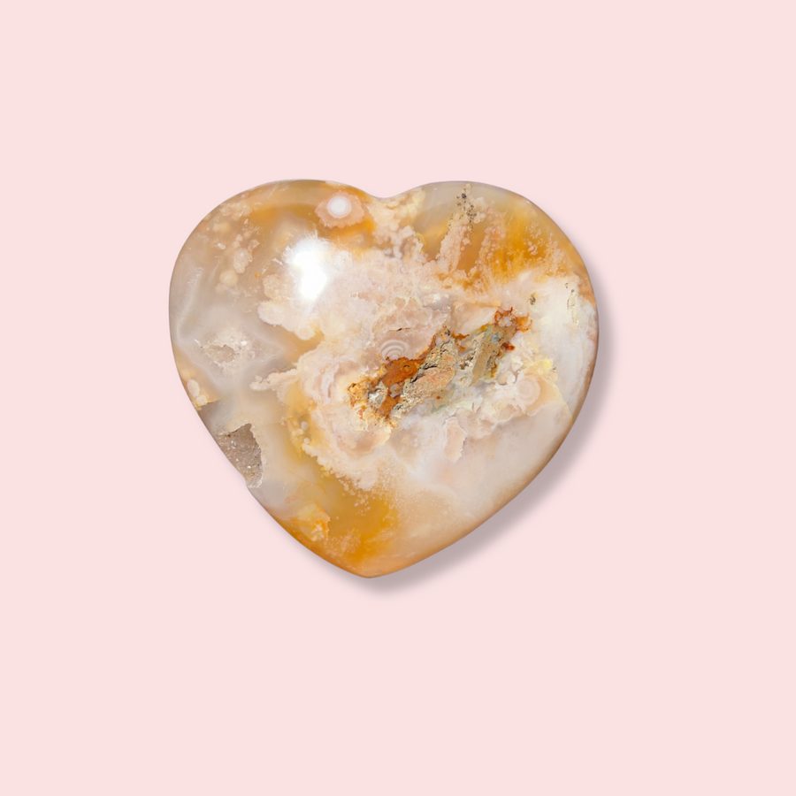 Flower Agate Heart - Made in Mother Nature