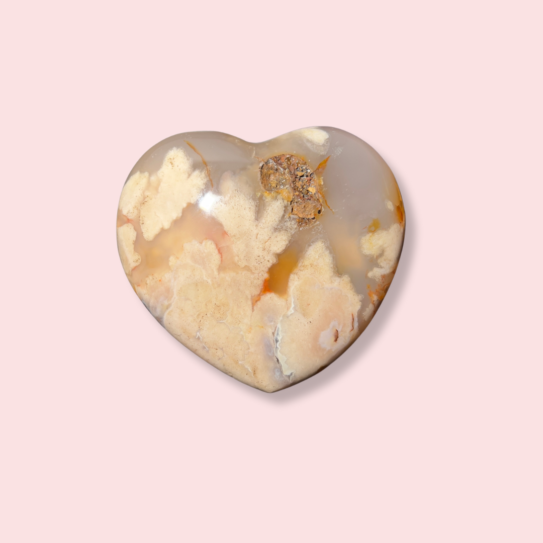 Flower Agate Heart - Made in Mother Nature