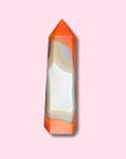 Carnelian Agate Tower With Quartz Center - Made in Mother Nature