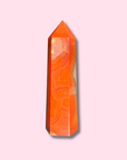 Carnelian Agate Tower With Quartz Center - Made in Mother Nature