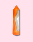 Carnelian Agate Tower With Quartz Center - Made in Mother Nature