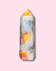 Blue & Orange Carnelian Agate Tower With Dendrites - Made in Mother Nature