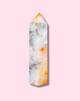 Blue & Orange Carnelian Agate Tower With Dendrites - Made in Mother Nature