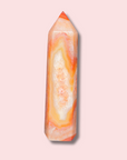 Perfect Pastel Carnelian Agate Tower With Druzy Cave - Made in Mother Nature