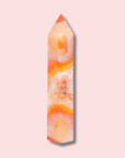 Perfect Pastel Carnelian Agate Tower With Druzy Cave - Made in Mother Nature