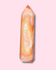Pastel Carnelian Agate Tower With Druzy Cave - Made in Mother Nature
