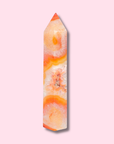 Pastel Carnelian Agate Tower With Druzy Cave - Made in Mother Nature