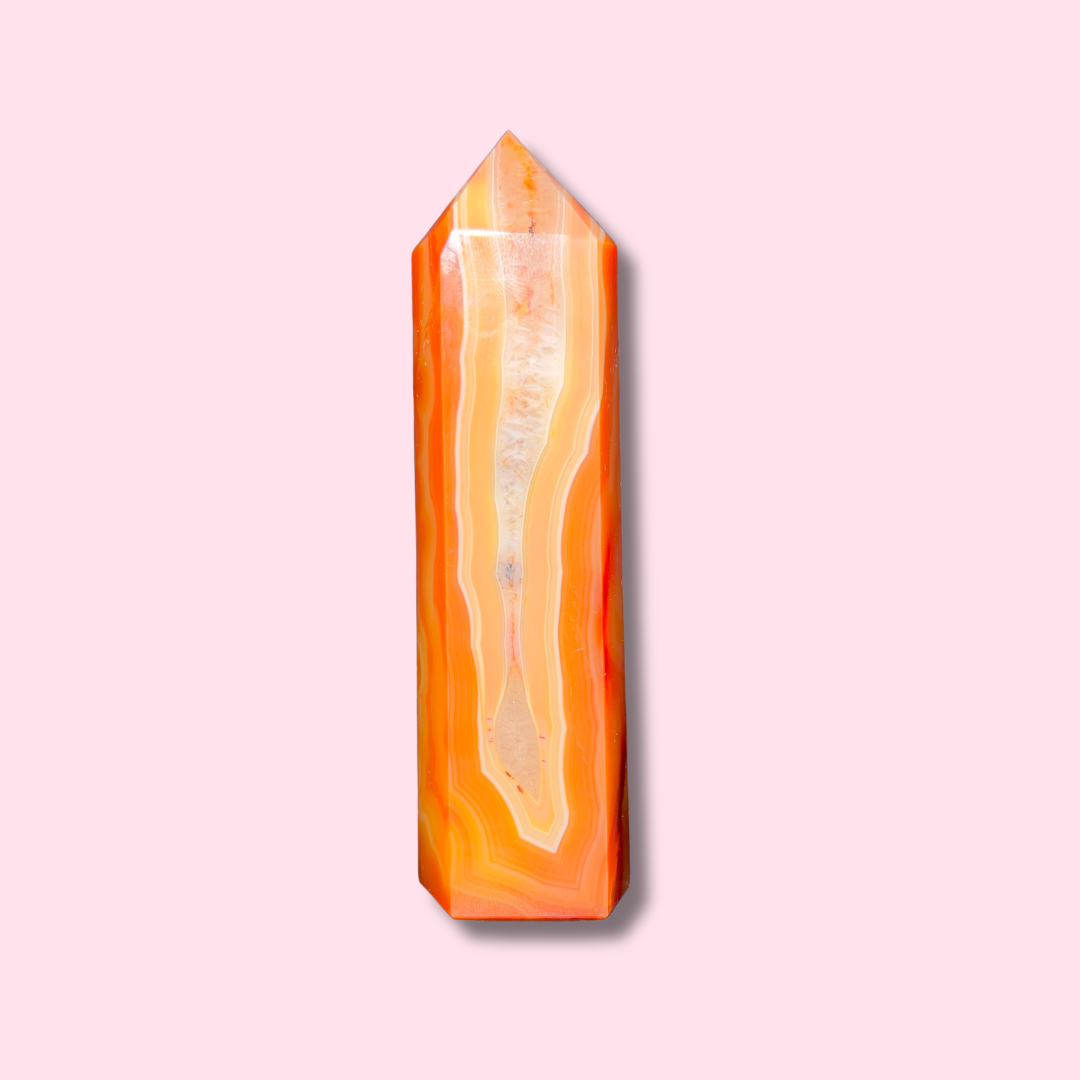 Vibrant Orange Carnelian Agate Tower - Made in Mother Nature